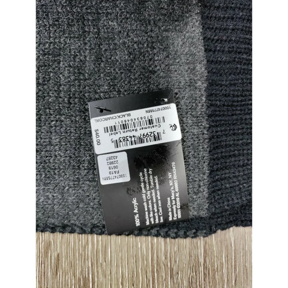 Alfani Mens Reversible Scarf Black